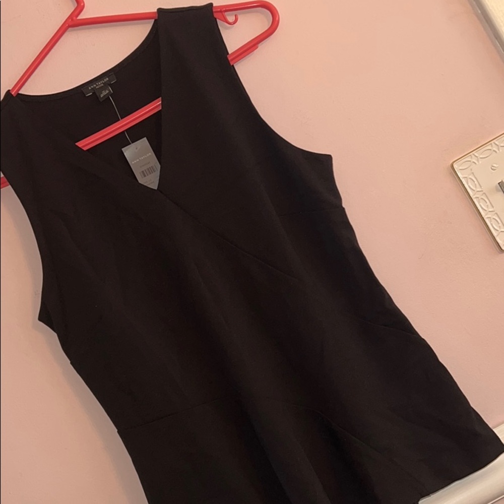 Ann Taylor Peplum V Neck Tank Top